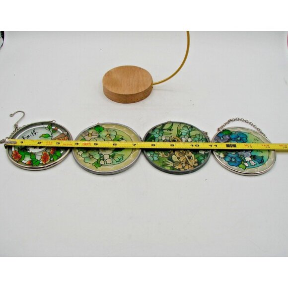 Stained Glass Suncatchers & Hanging Stand Set Floral Bird Religious World Market - Picture 11 of 12